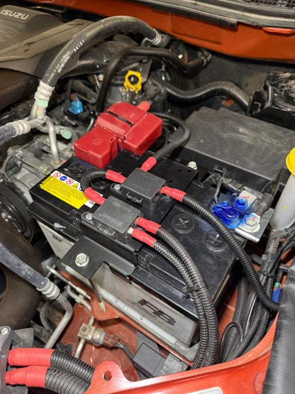 D-MAX Battery Tie Down with MIDI and Breaker Mounts